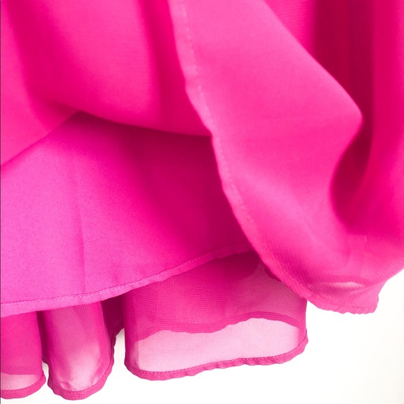 Askari Magenta Chiffon Shift Dress - Picture 4 of 6